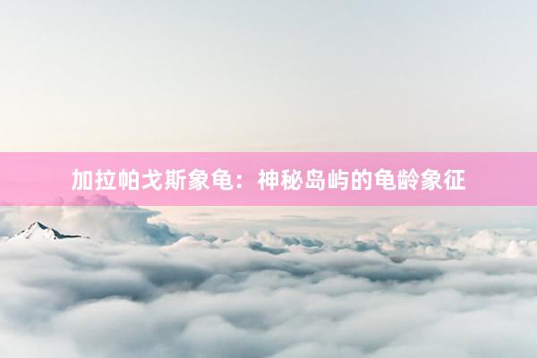 加拉帕戈斯象龟：神秘岛屿的龟龄象征
